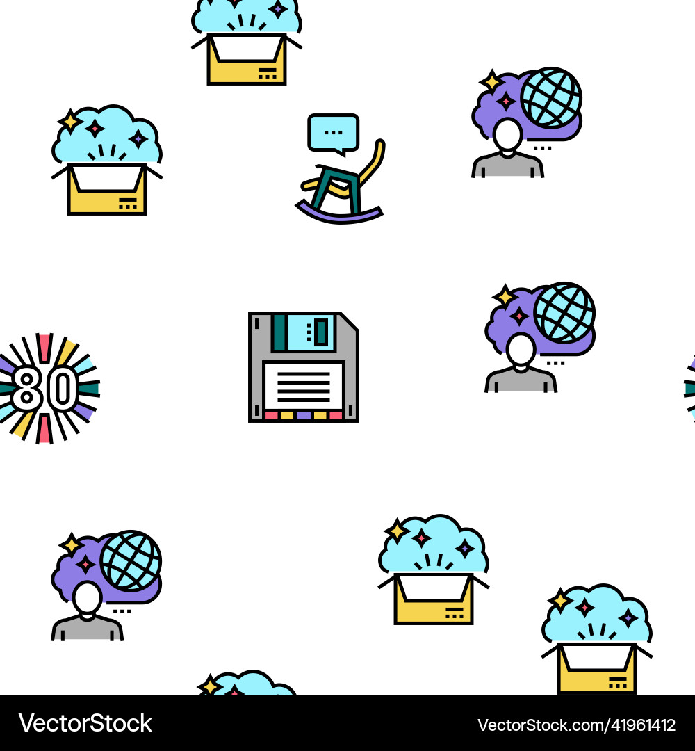 Nostalgia and memory seamless pattern Nostalgia and memory seamless pattern vector image