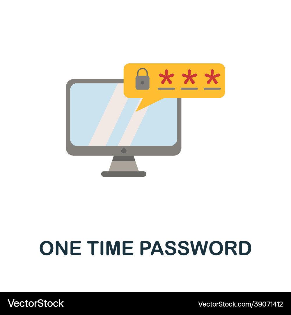 One time password icon flat sign element from One time password icon flat sign element from vector image