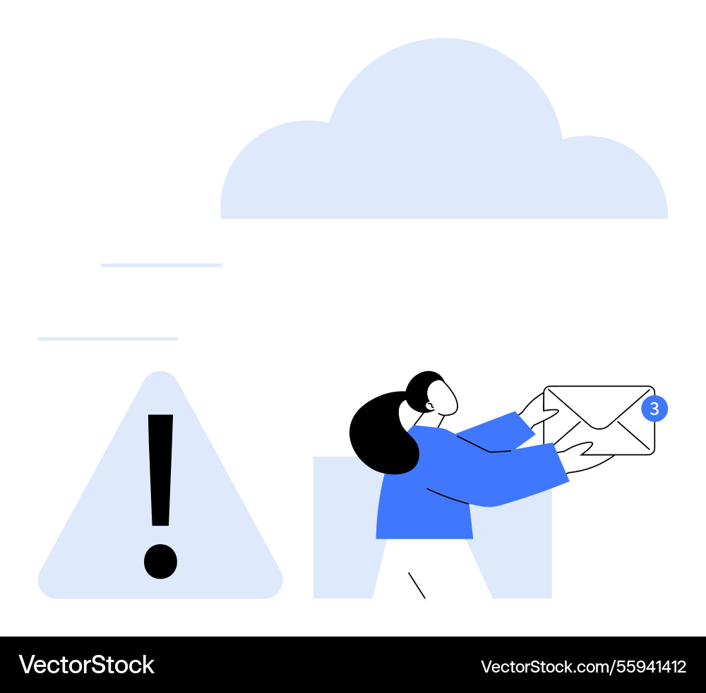 Person handling email notifications with urgency Person handling email notifications with urgency vector image