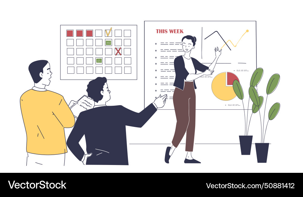 Project coordinator with tasks simple Vector Image