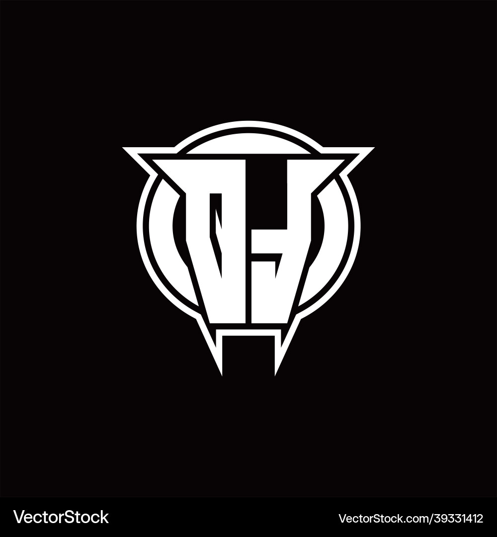 Qt logo monogram with circle rounded shape design Qt logo monogram with circle rounded shape design Vector Image