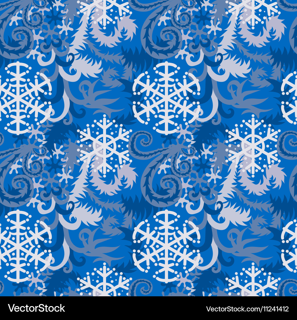 Seamless winter pattern with frozen curls vector image