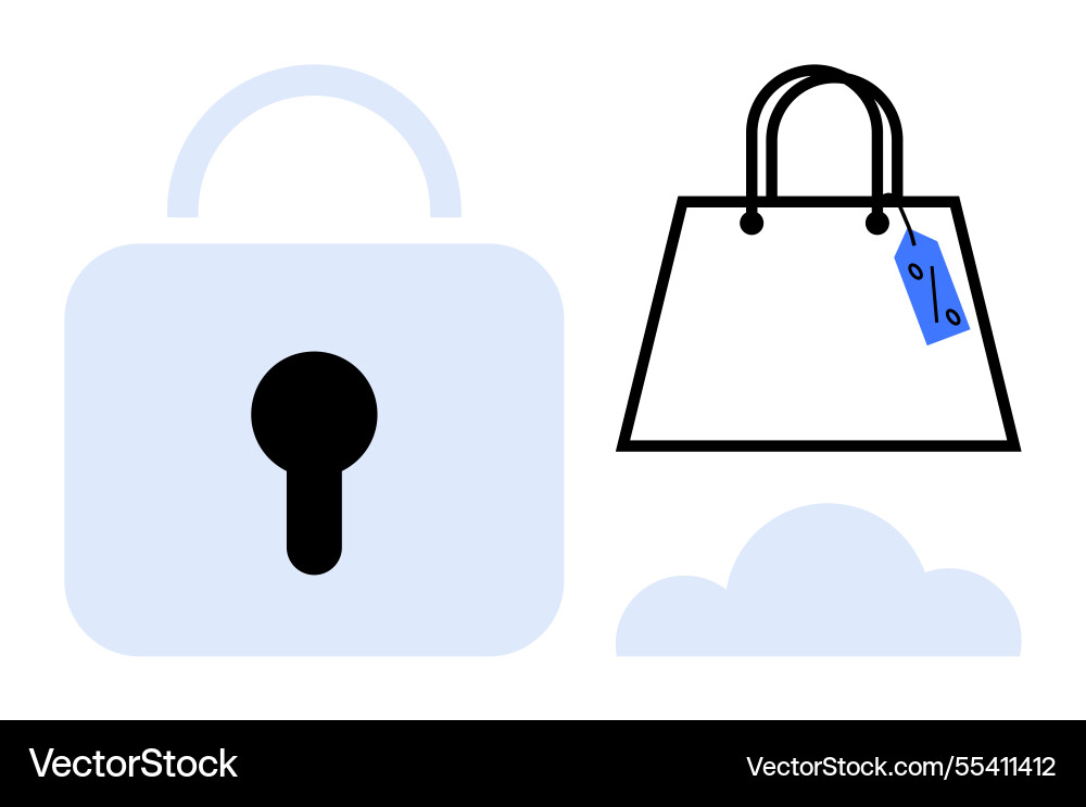 Secure online shopping concept with lock Secure online shopping concept with lock vector image