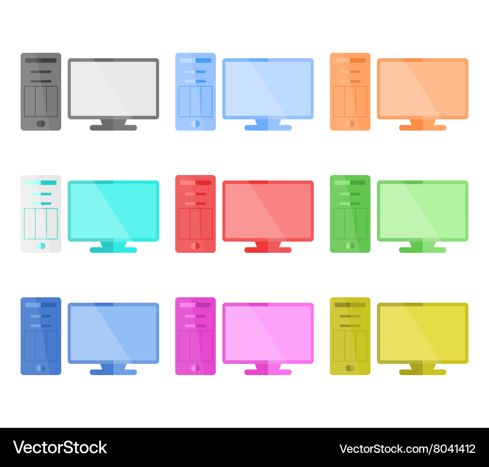 Set of computer vector image
