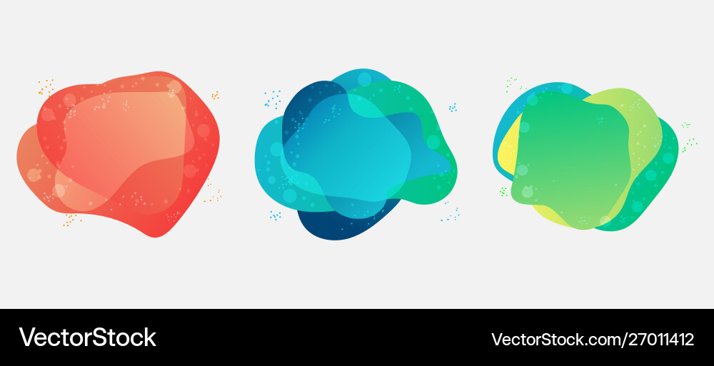 Set organic liquid flowing shapes colorful Vector Image