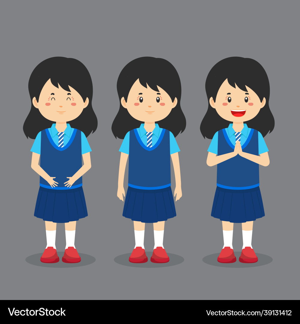 Student character with expression vector image