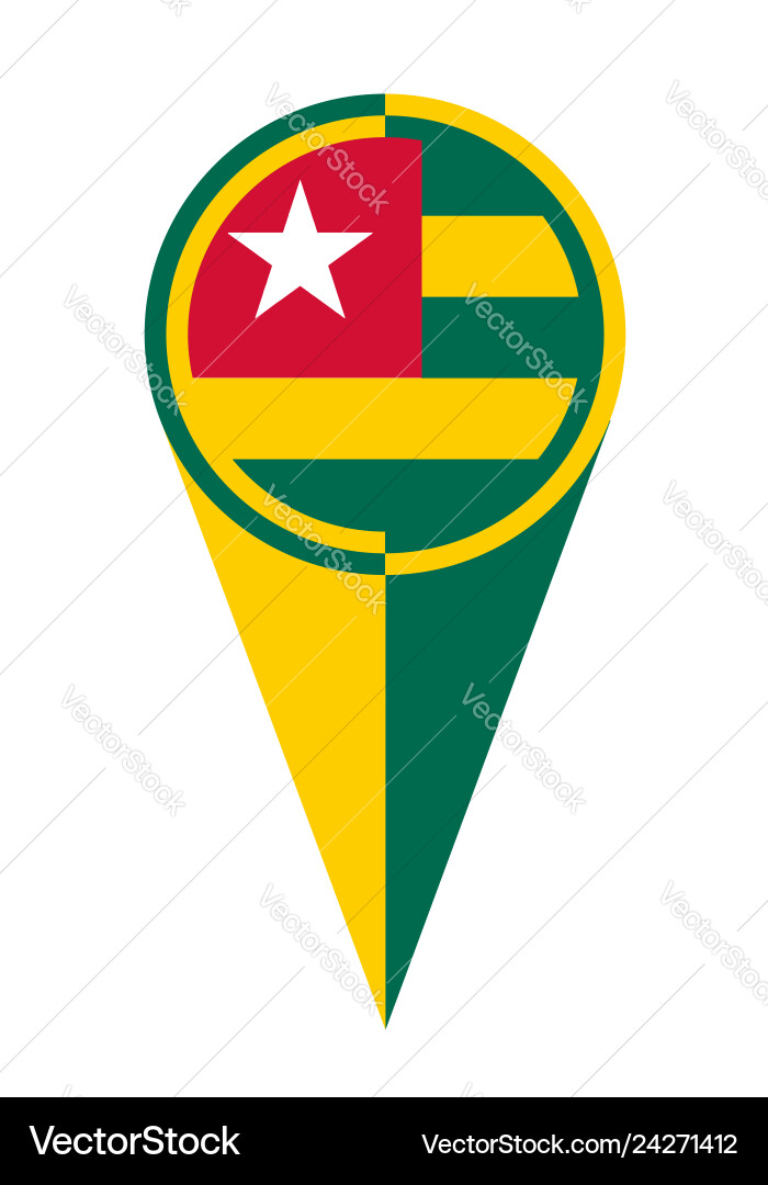 Togo map pointer location flag Vector Image