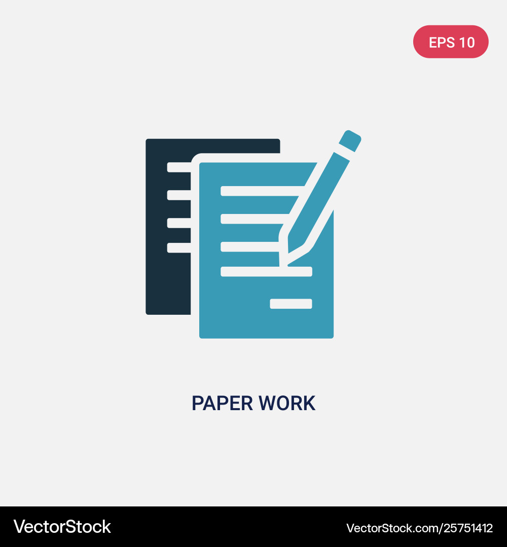 Two color paper work icon from user interface Two color paper work icon from user interface vector image