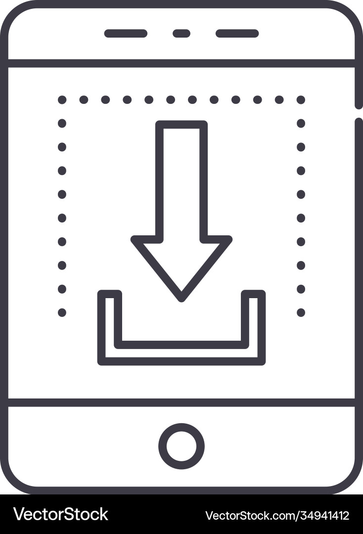 Upload concept icon linear isolated Upload concept icon linear isolated vector image