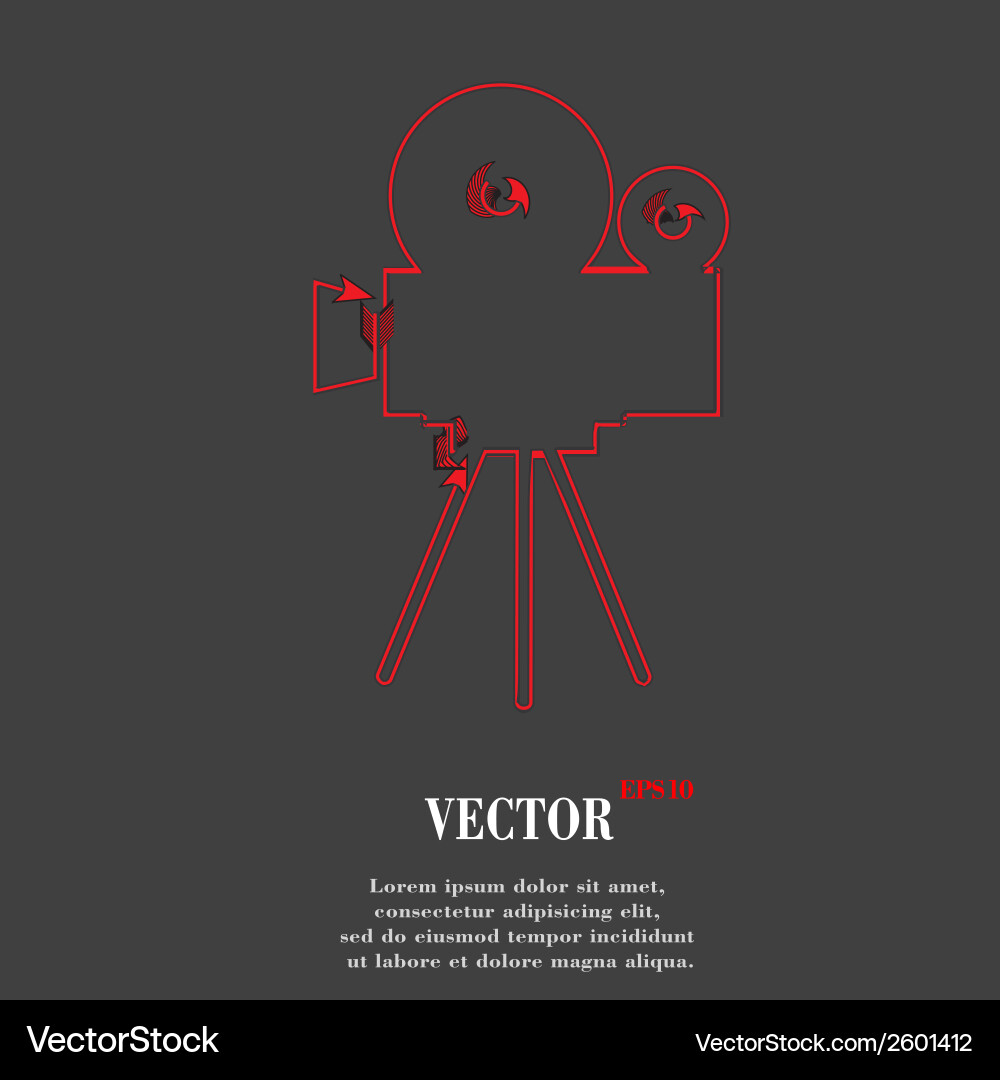 Videocamera flat modern web button and space vector image