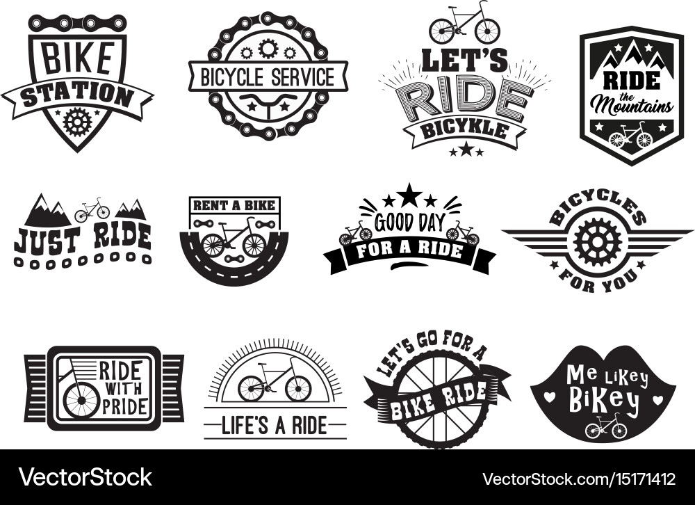 Vintage Bike Badge Set Vector Image