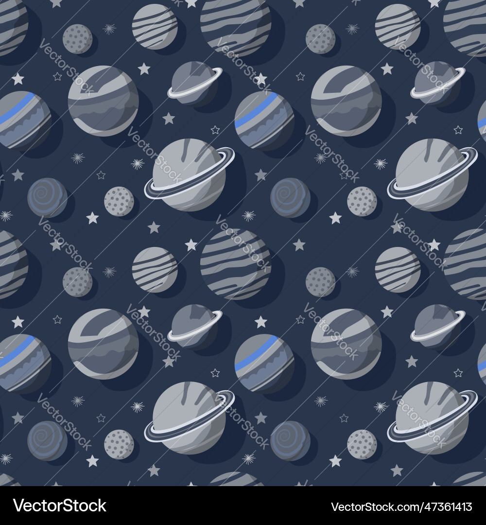 A set of space seamless pattern A set of space seamless pattern vector image