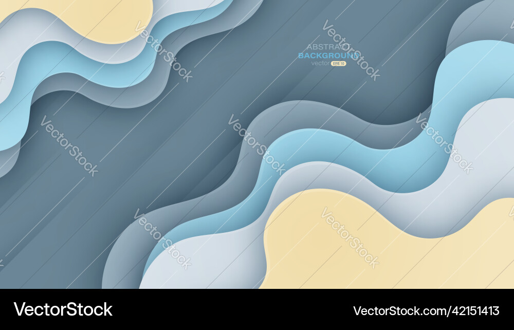 Abstract color paper cut with wavy layers Abstract color paper cut with wavy layers vector image