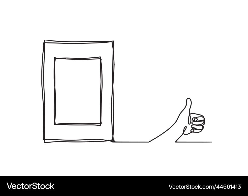 Abstract picture frame with hand as continuous Abstract picture frame with hand as continuous Vector Image