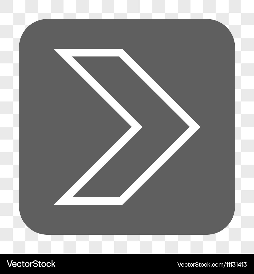 Arrowhead right rounded square button vector image