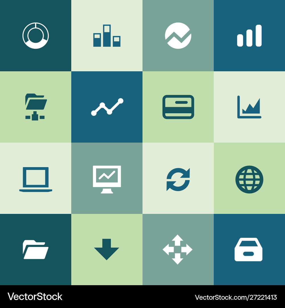 Big data database icons universal set for web Vector Image