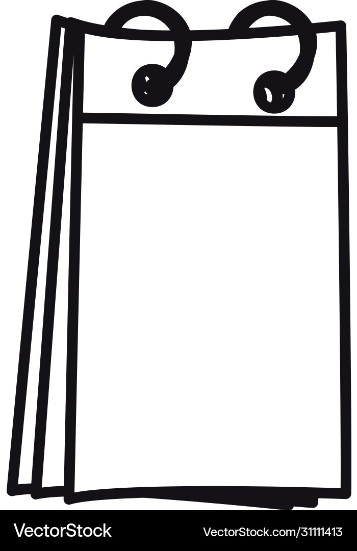 Blank notepad icon line style vector image