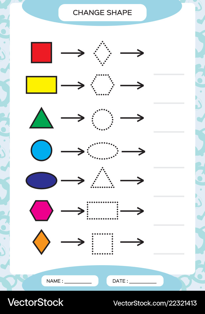 Change color colorful shapes learning basic vector image