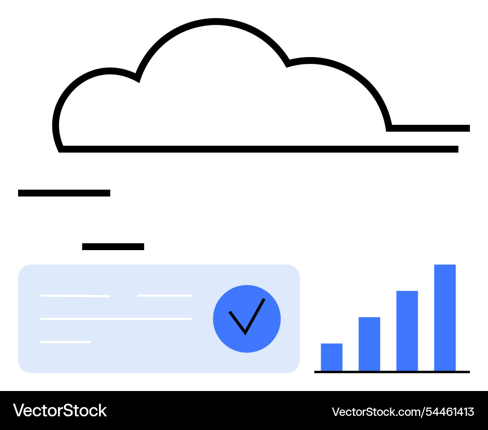 Cloud computing concept with data analysis Vector Image