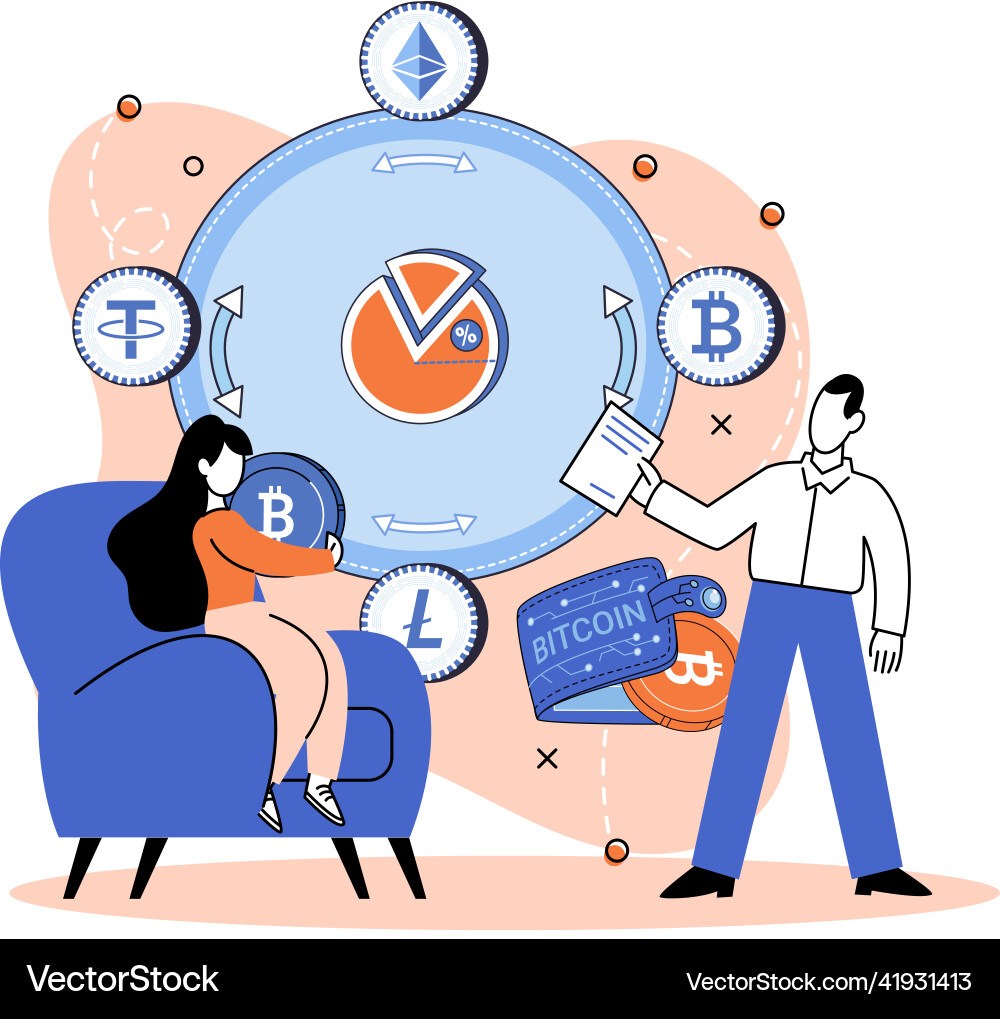 Cryptocurrency bitcoin mining metaphor blockchain Cryptocurrency bitcoin mining metaphor blockchain vector image