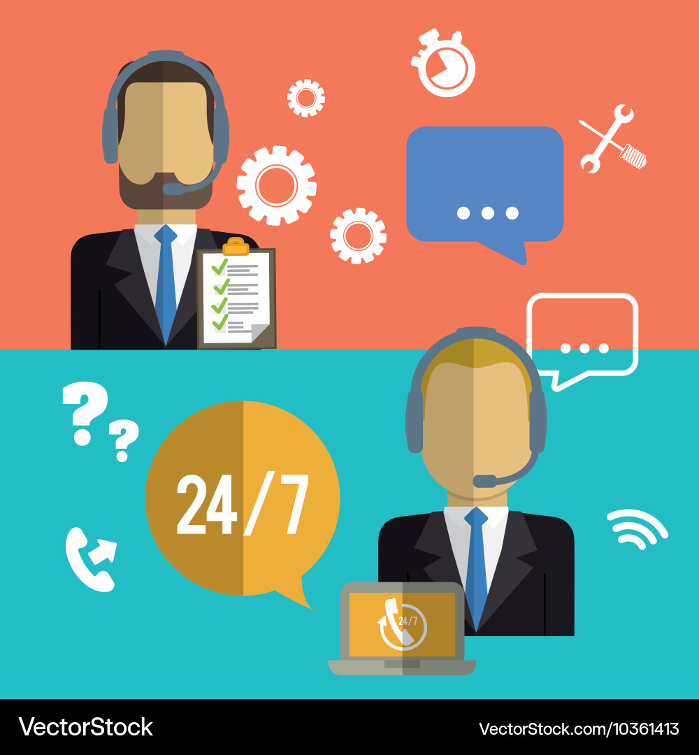 Customer Service & Technical Icons vector image