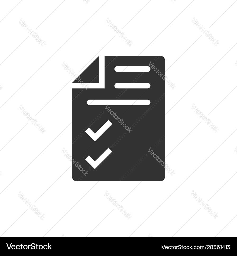 Document checklist icon in flat style report Document checklist icon in flat style report Vector Image