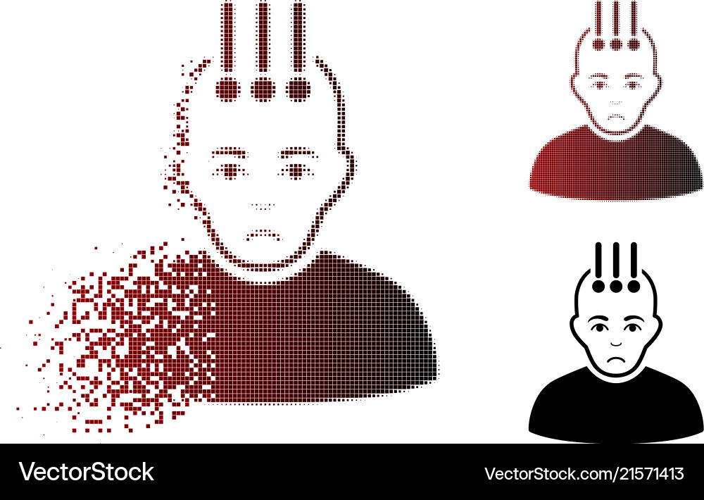 Dolor fractured pixel halftone neural interface Dolor fractured pixel halftone neural interface vector image