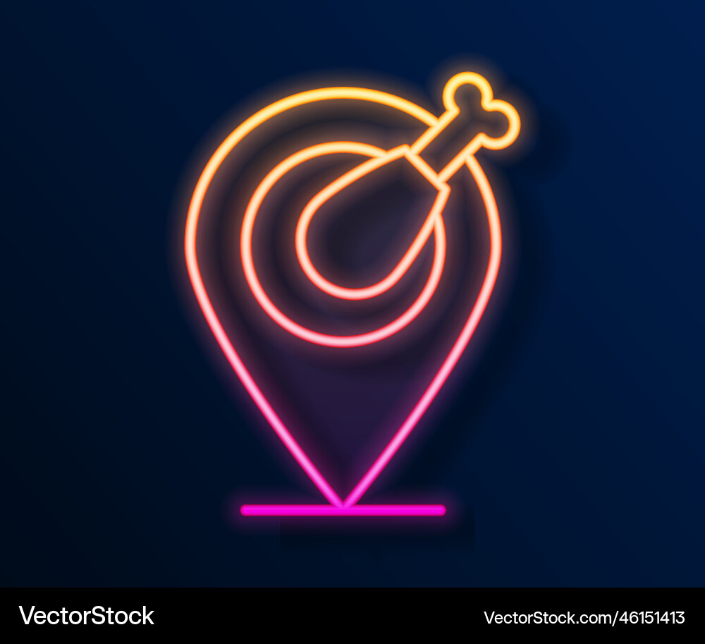 Glowing neon line chicken leg icon isolated Glowing neon line chicken leg icon isolated vector image