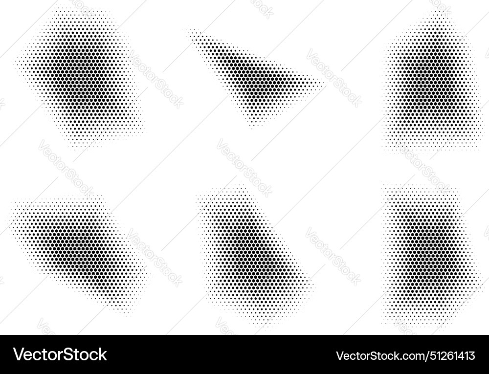 Halftone hexagon pattern reprographic technique Vector Image