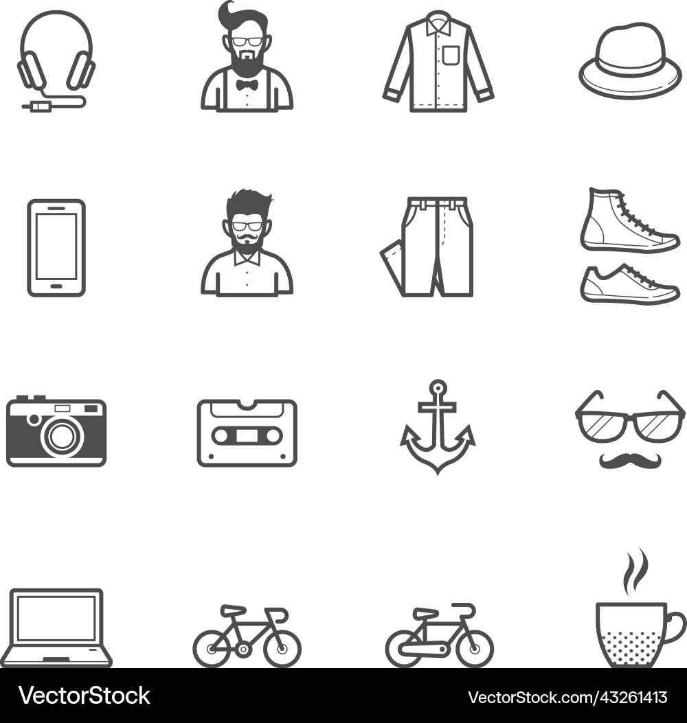 Hipster Icons Hipster Icons vektorbild
