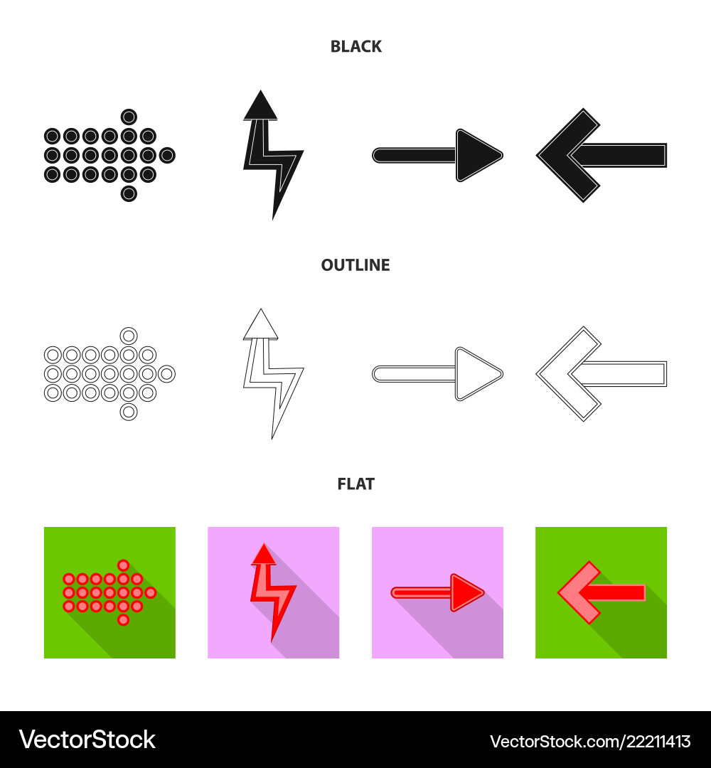 Isolated object of element and arrow symbol set vector image