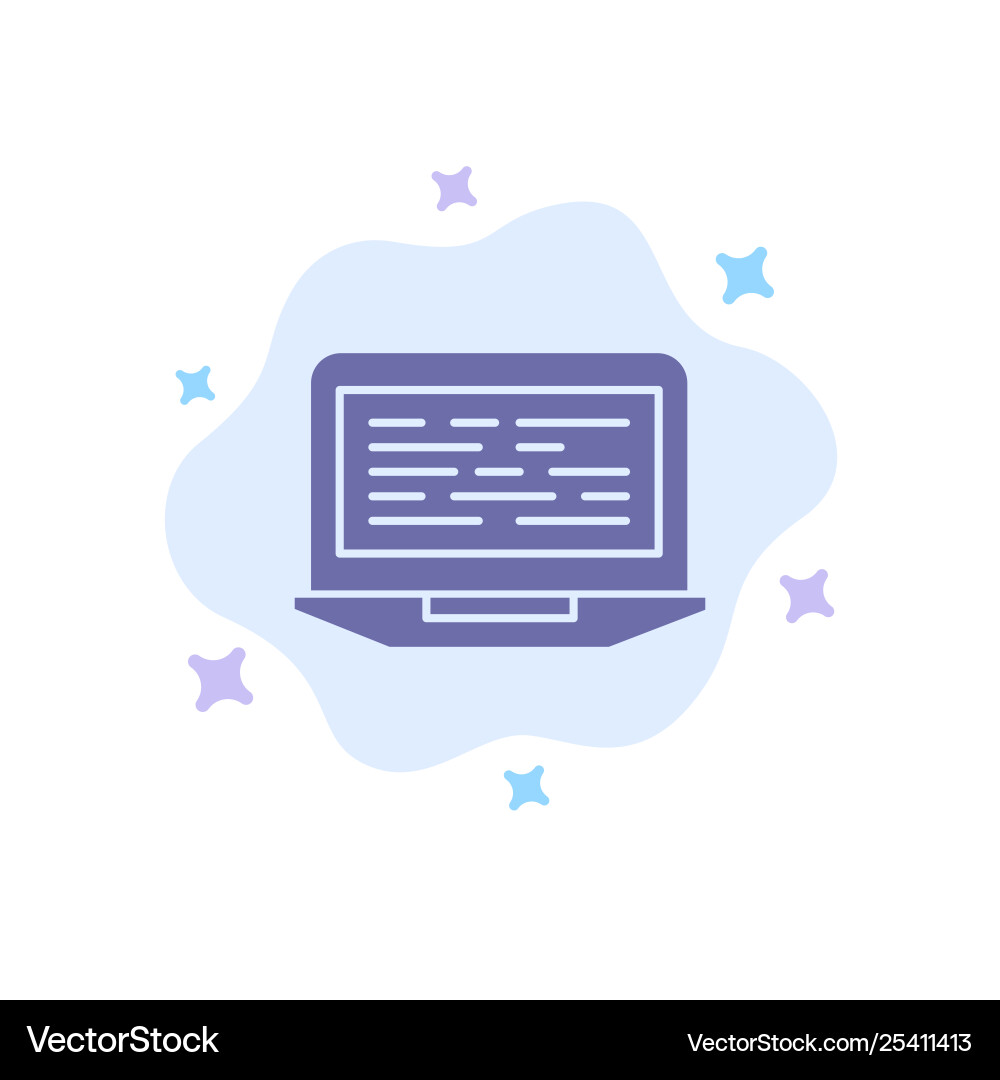 Laptop Kodierung Code Bildschirm Computer blau Symbol Vektorbild