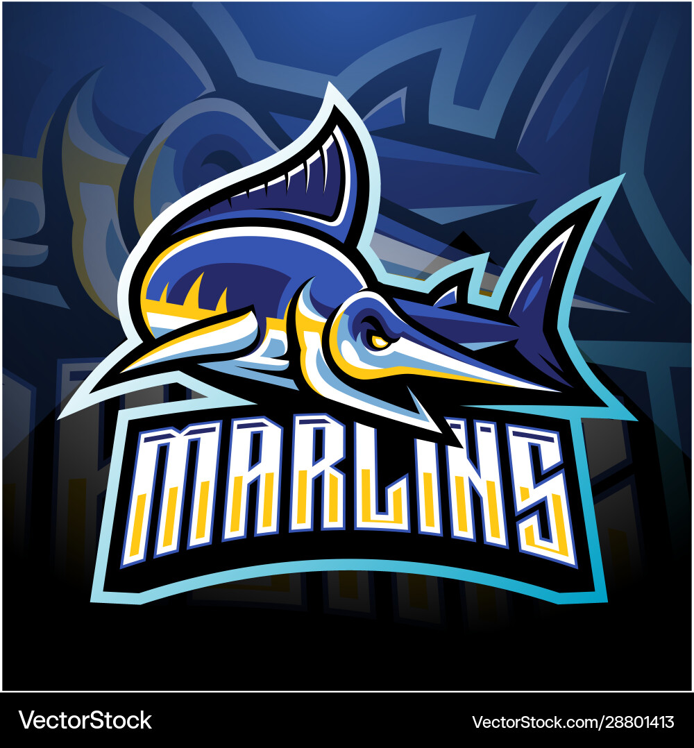 Marlin Esports Mascot Logo Vector Image