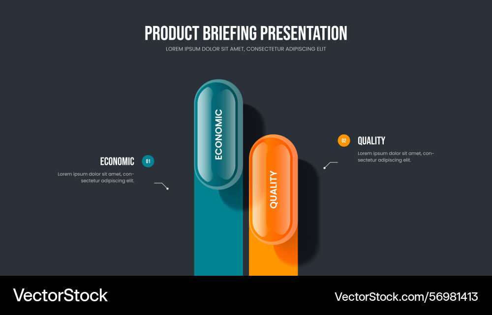 Modern portfolio 2 element diagram presentation Vector Image