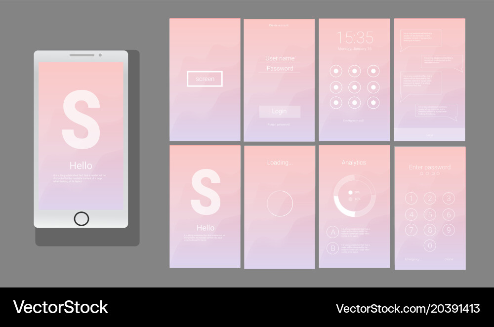 Modern ui gui screen design vector image