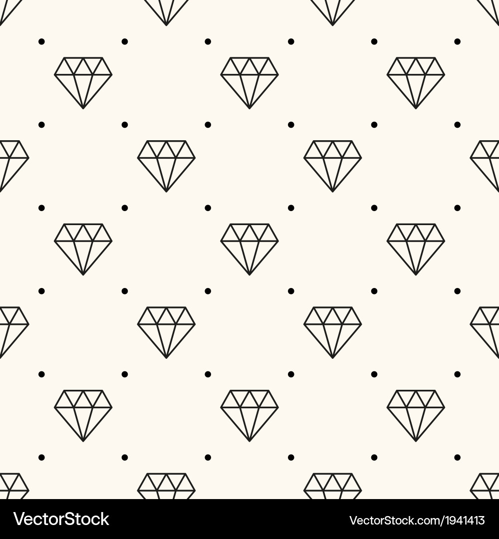 Seamless retro pattern with diamonds vector image