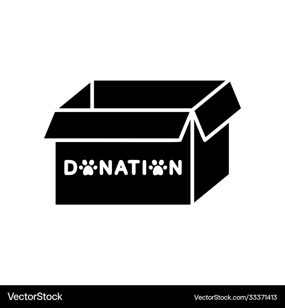 Silhouette open empty box with text donation Vector Image
