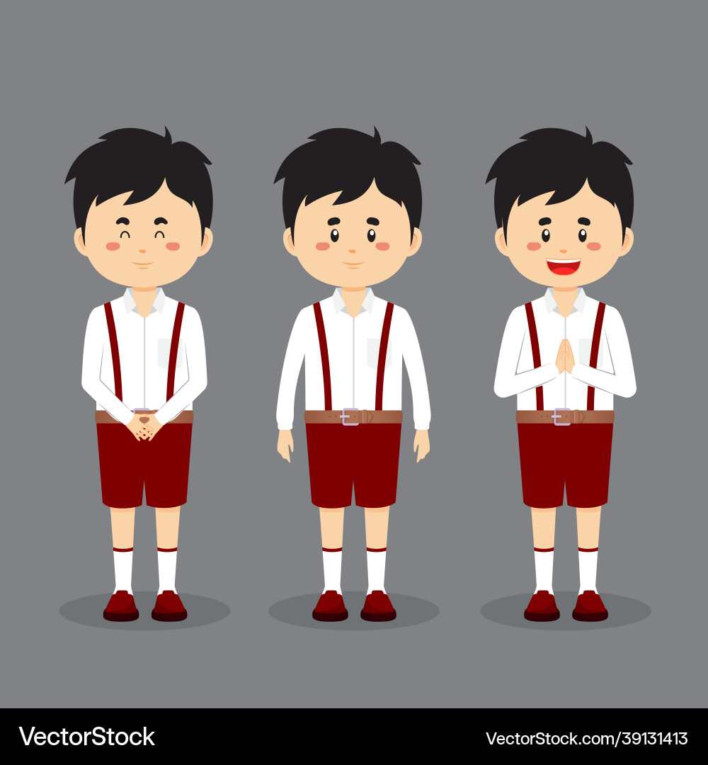 Student character with expression vector image