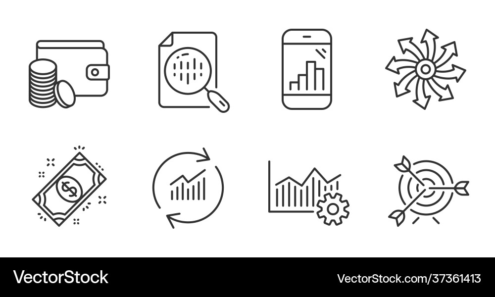 Target update data and payment method icons set Target update data and payment method icons set vector image
