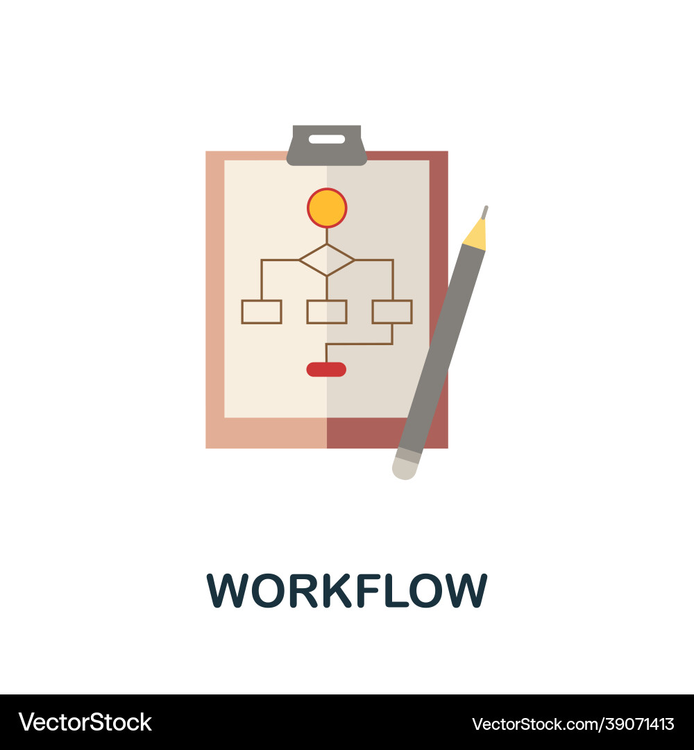 Workflow icon flat sign element from time Workflow icon flat sign element from time vector image