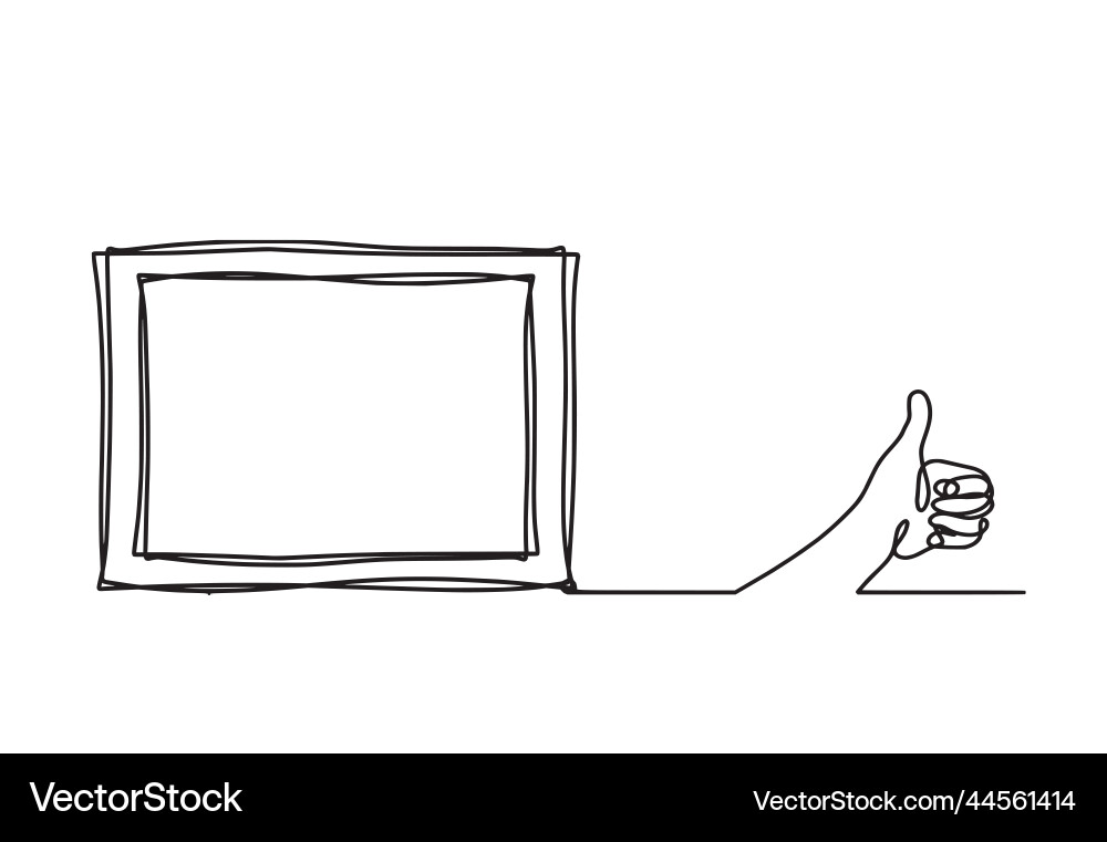 Abstract picture frame with hand as continuous Vector Image