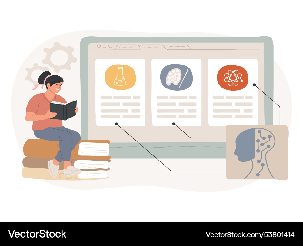 Ai-enhanced curriculum development abstract Ai-enhanced curriculum development abstract vector image