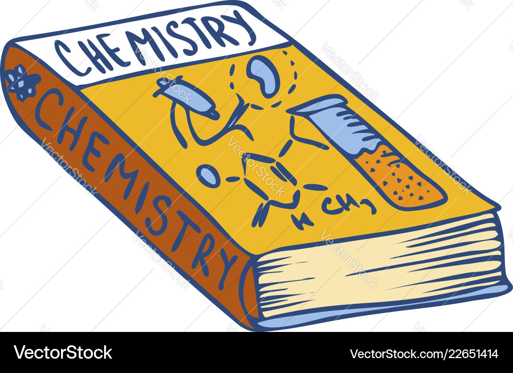 Chemie Buch Ikone handgezogen Stil Chemie Buch Ikone handgezogen Stil vektorbild