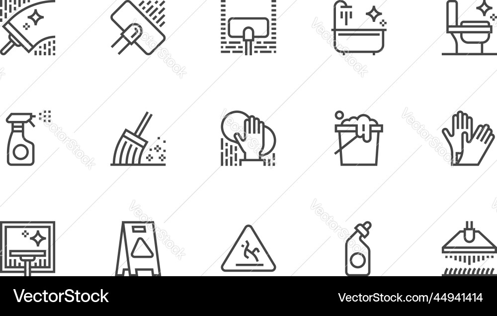 Cleaning line icons set Cleaning line icons set vector image