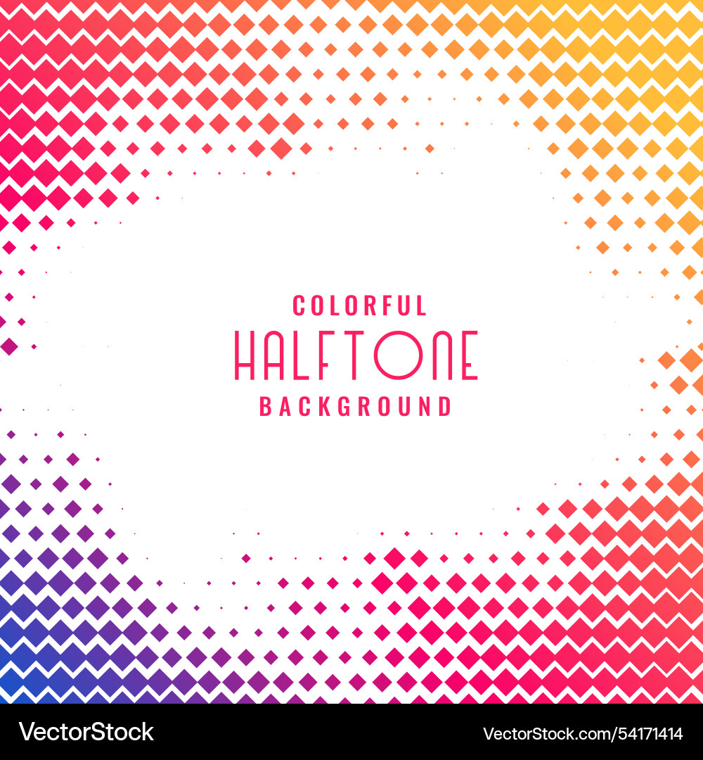 Colorful abstract halftone pattern background vector image