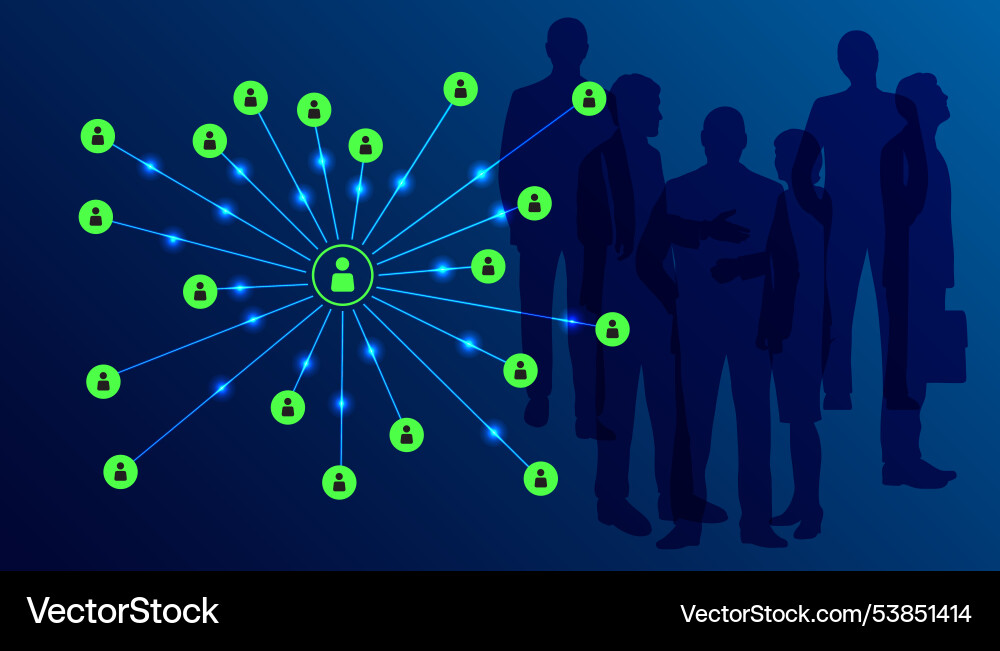 Global business structure of networking analysis Vector Image
