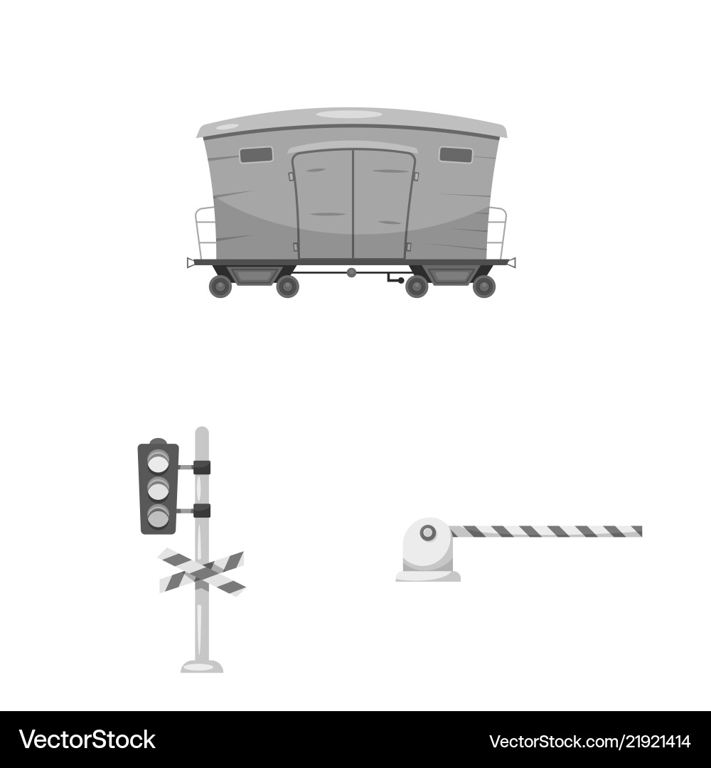 Isolated object of train and station icon Isolated object of train and station icon vector image