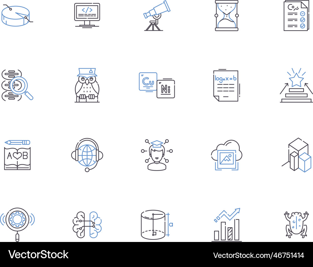 Laboratory outline icons collection lab test Laboratory outline icons collection lab test vector image