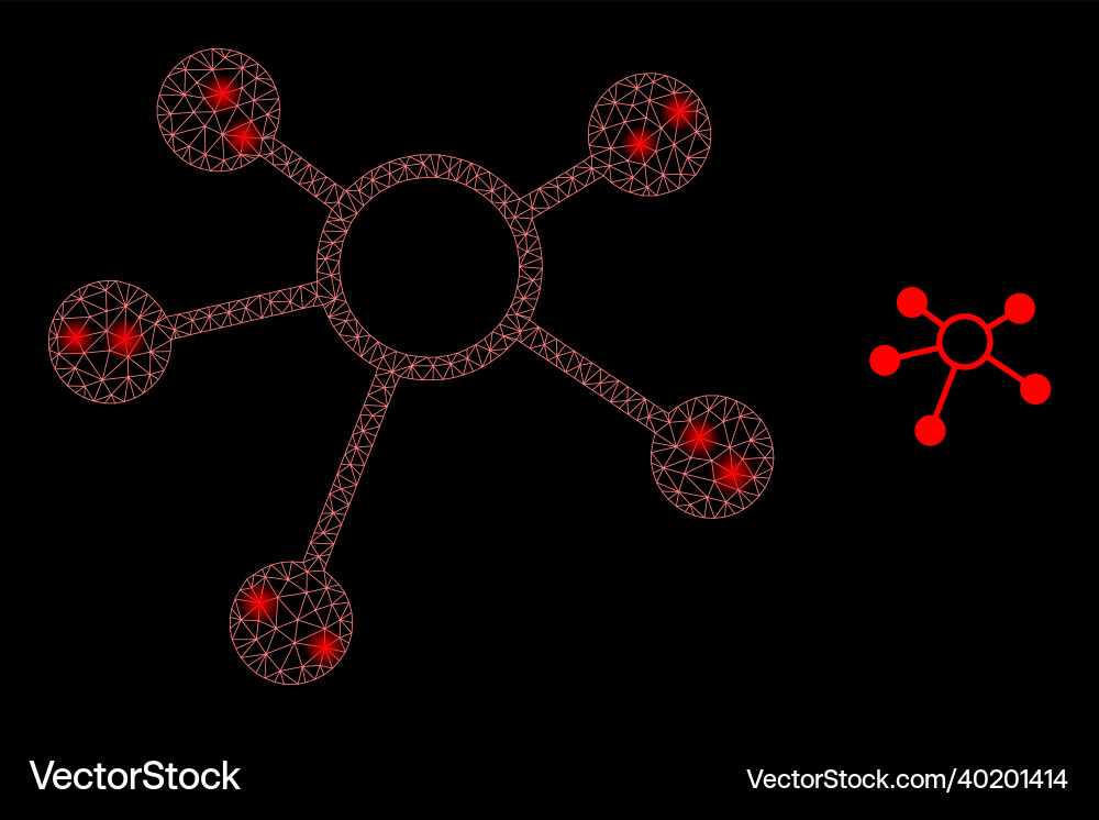 Mesh web links with light network dots Mesh web links with light network dots vector image