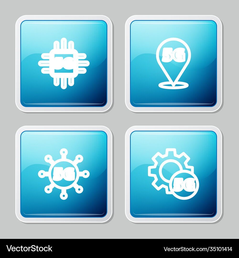Set line processor 5g location network Set line processor 5g location network vector image